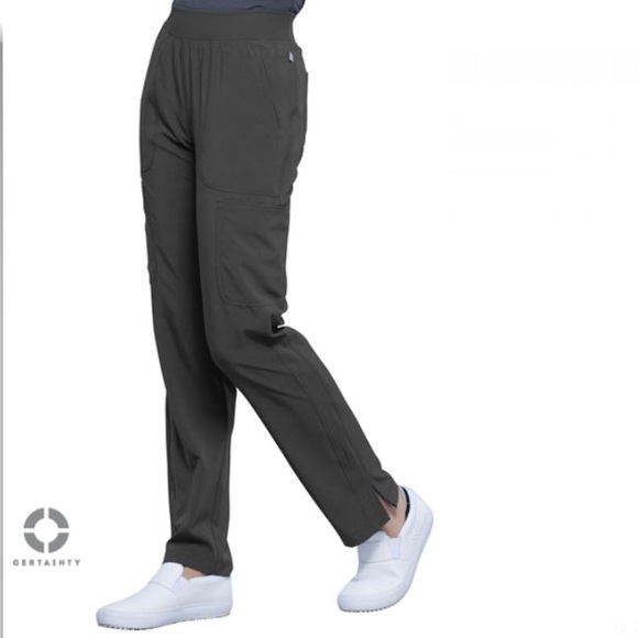 Mid-rise Tapered Leg Pull On Scrub Pant (Pewter) - Picture 4 of 5